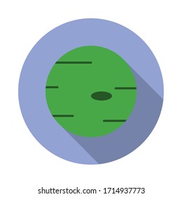 green planet colored long shadow icon. Simple color vector of space icons for ui and ux, website or mobile application