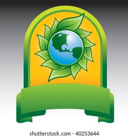 green planet in green display