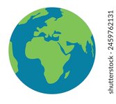 Green Planet Earth single vector map Globe