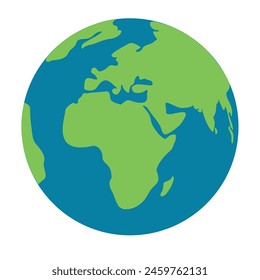 Green Planet Earth single vector map Globe