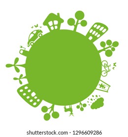 Green planet eartn concept. Eco world. Vector illustration