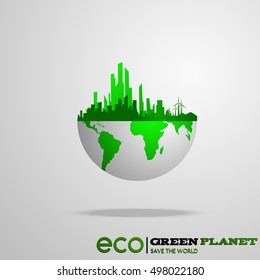 Green planet ecology concept