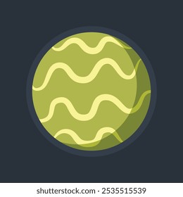 green planet in flat vector design.