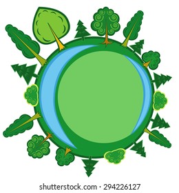 Green planet frame background