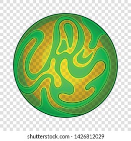Green planet icon. Cartoon illustration of green planet vector icon for web