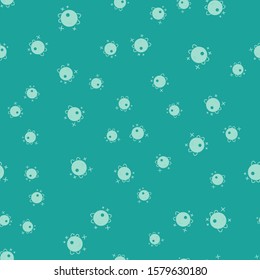 Green Planet icon isolated seamless pattern on green background.  Vector Illustration