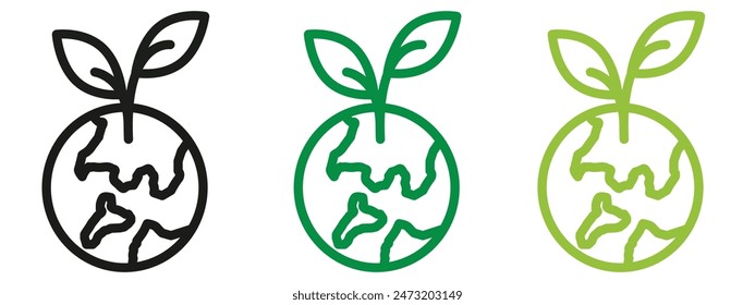 Green Planet Icon Perfect for Eco-Friendly and Sustainability Designs