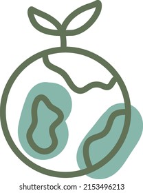 Green planet, illustration, vector on a white background.