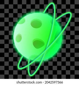 Green planet isolated vector illustration with shiny glow effect. can use for sign, resources, element, collection, symbol, ornament for graphic design