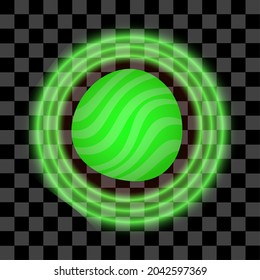 Planeta verde aislado ilustración vectorial con efecto brillante. puede utilizarse para firmar, recursos, elemento, colección, símbolo, ornamento para el diseño gráfico