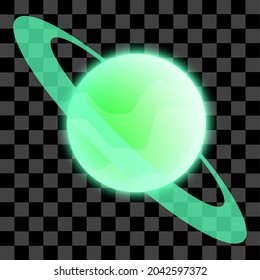 Green planet isolated vector illustration with shiny glow effect. can use for sign, resources, element, collection, symbol, ornament for graphic design