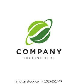 Green planet logo template