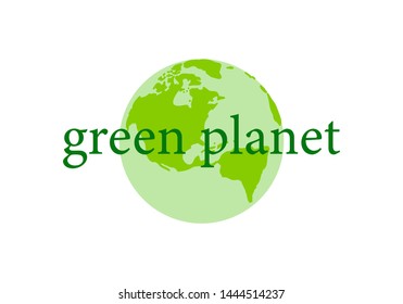 Green Planet. Map of the planet Earth. Enviroment protection
