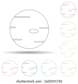 Green planet in multi color style icon. Simple thin line, outline vector of space icons for ui and ux, website or mobile application