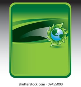 green planet on green background