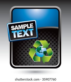 green planet recycle graphic on blue stylized template banner