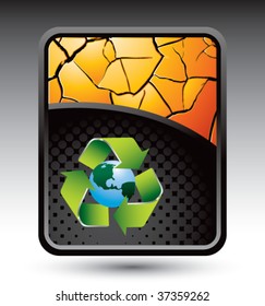 green planet recycle graphic on gold cracked backdrop