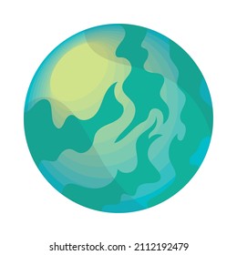 green planet space flat icon