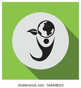 Green planet vector icon
