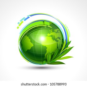 Green Planet. Vector illustration