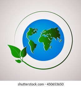 Green planet vector illustration. Ecology concept