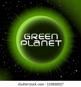 Green Planet. Vector image very easy for modify.