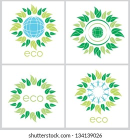  Green planet.Vector. EPS-10 (non transparent elements,non gradient).