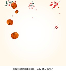 Vector de luz de fondo de planta verde. Ilustración de fondo de escritorio naranja. Comida De Hojas Colorida. Halloween de calabaza. Borde de temporada.