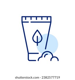 Green plant based eco friendly foam face cleaner. Pixel perfect icon