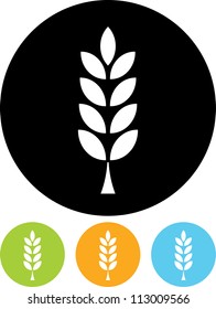 Green plant branch - Vector icon isolated