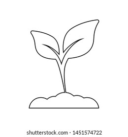 Green plant color icon vector. Plant illustration symbol.