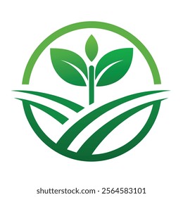 Green Plant Cultivation Logo Design Vector - Eco-Friendly Concept for Branding.Perfect for agriculture, organic farming, gardening, and sustainable business branding.