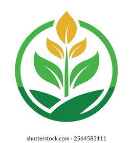 Green Plant Cultivation Logo Design Vector - Eco-Friendly Concept for Branding.Perfect for agriculture, organic farming, gardening, and sustainable business branding.