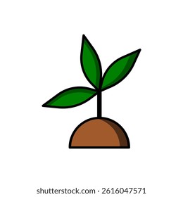 Green Plant Environment Icon. Eco Nature Symbol for Sustainability, Ecology, and Organic Living.