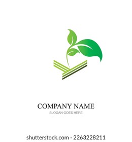 green plant farm vector logo concept