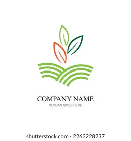 green plant farm vector logo concept