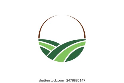 Green plant farm vector logo concept design