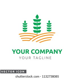 Green Plant Field, agriculture bio Logo/Icon