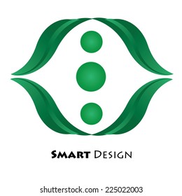 green plant floral vector illustration logo