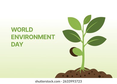 Green plant growing from soil inside a green heart, Earth behind.