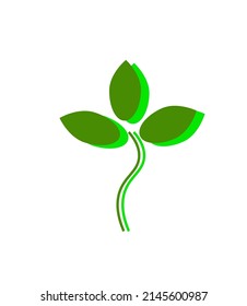 Green plant icon isolated on white background. Environment conservation logo. Environmental Social and Corporate Governance. ESG concept. Climate change issues. Sprout element vector illustration.
