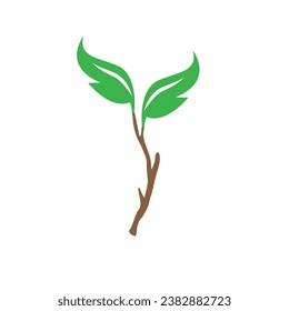 green plant icon on a white background vector