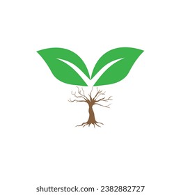 green plant icon on a white background vector