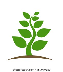 Green plant icon. Vector illustration