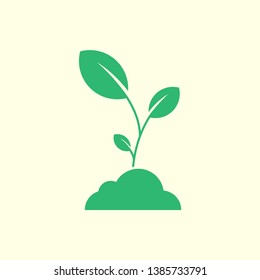 Green plant icon vector template. Vector illustration