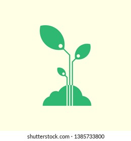 Green plant icon vector template. Vector illustration