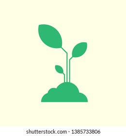 Green plant icon vector template. Vector illustration