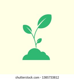 Green plant icon vector template. Vector illustration