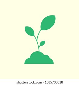 Green plant icon vector template. Vector illustration