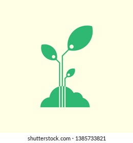 Green plant icon vector template. Vector illustration